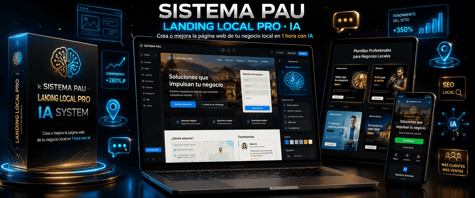Sistema PAU Landing Local Pro con IA
